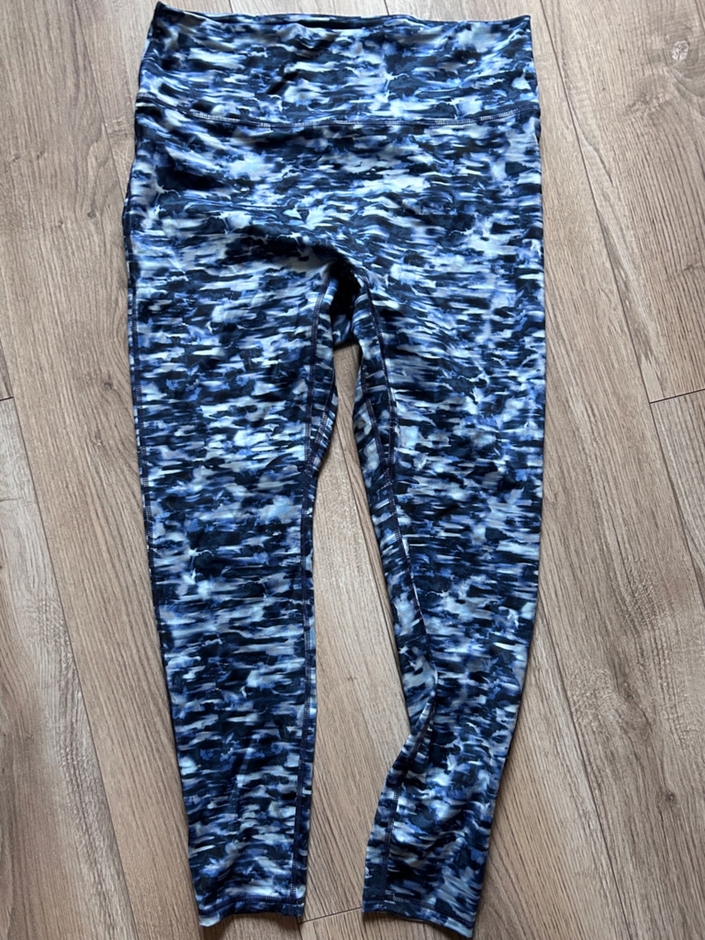 Fabletics Blue Marble Print Workout Leggings